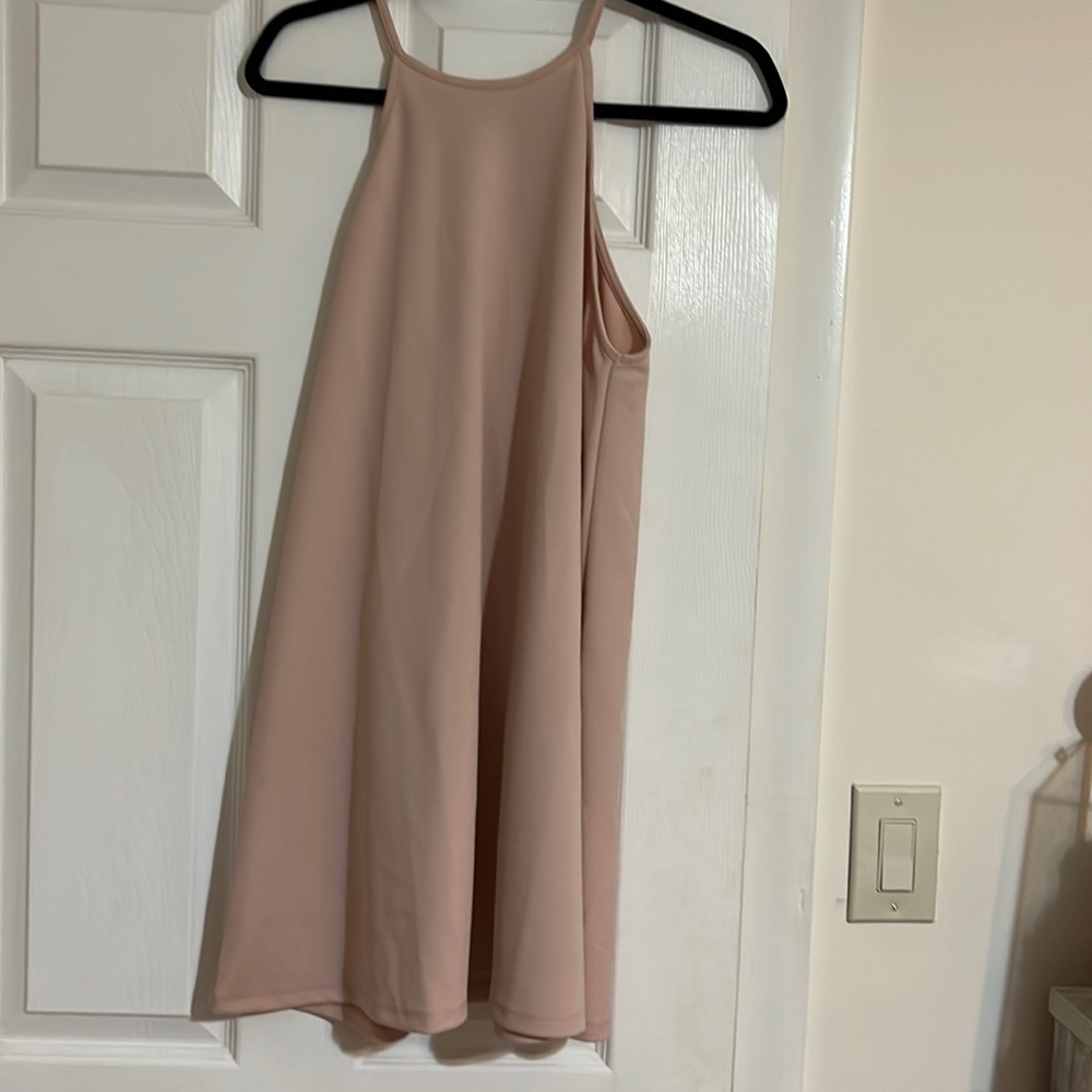 Peach pink light flow high neck forever 21 dress
